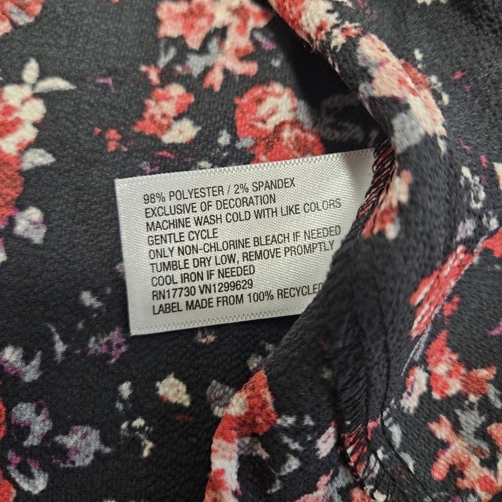 Knox Rose Floral Embroidered Tiered Relaxed Fit Peasant Top Blouse Womens Small - Picture 8 of 12